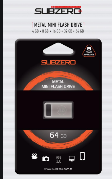 SUBZERO 64gb Metal Mini Flash Bellek