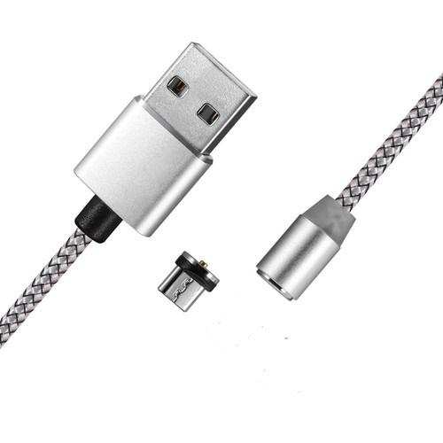 Manyetik Mıknatıslı Micro USB Örgülü  Şarj ve Data Kablosu