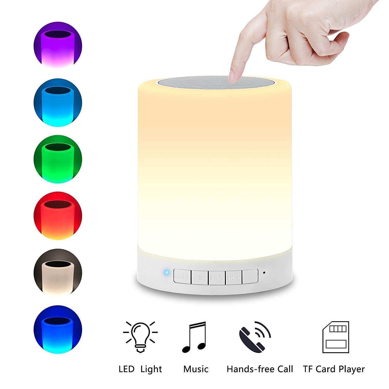 Led akıllı müzik lamba ve dokunmatik sensörü ile bluetooth hoparlör renkli taşınabilir gece lambası