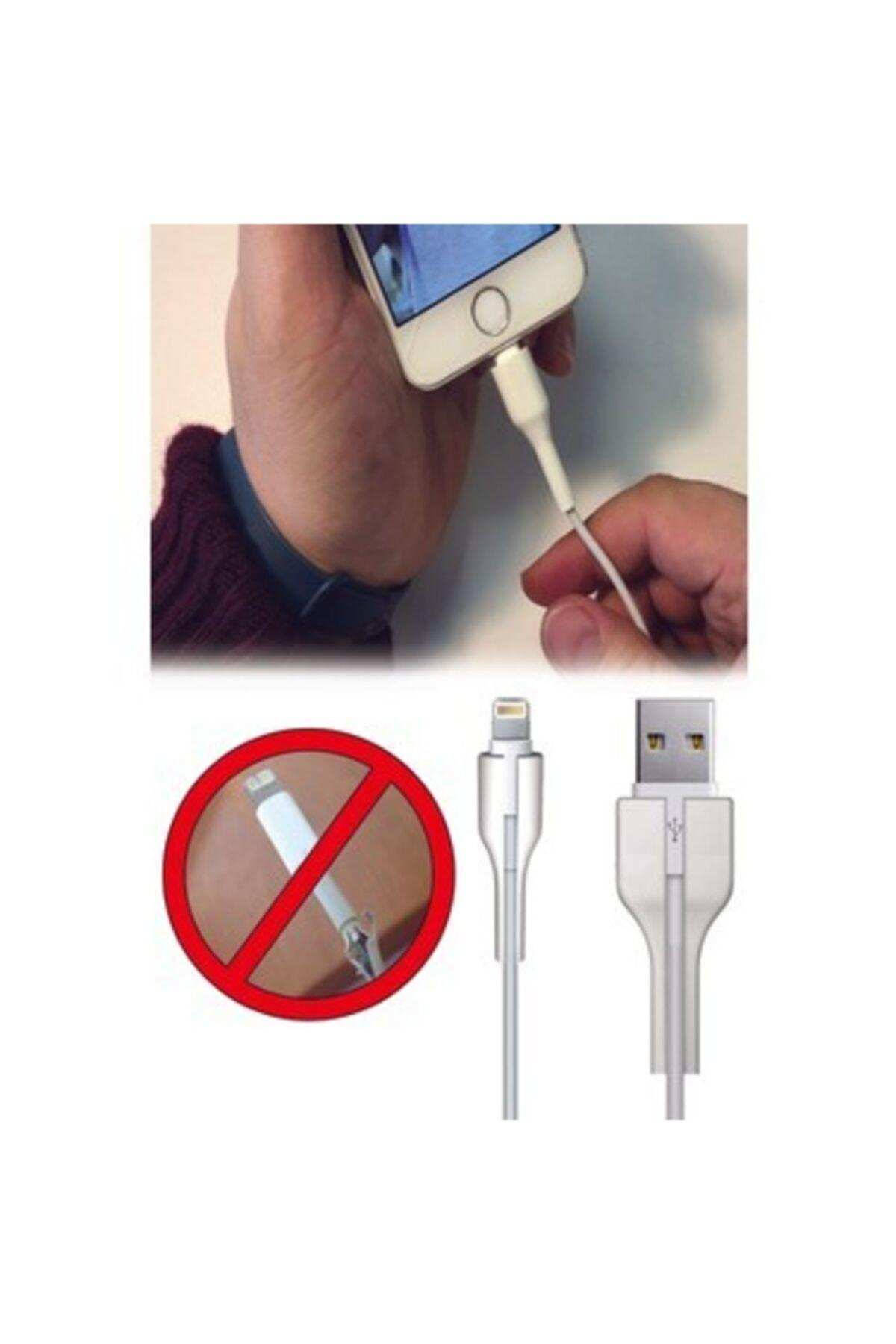 Iphone Kablo Koruyucu - Cable Protecter (2 Adet) Plastik Beyaz