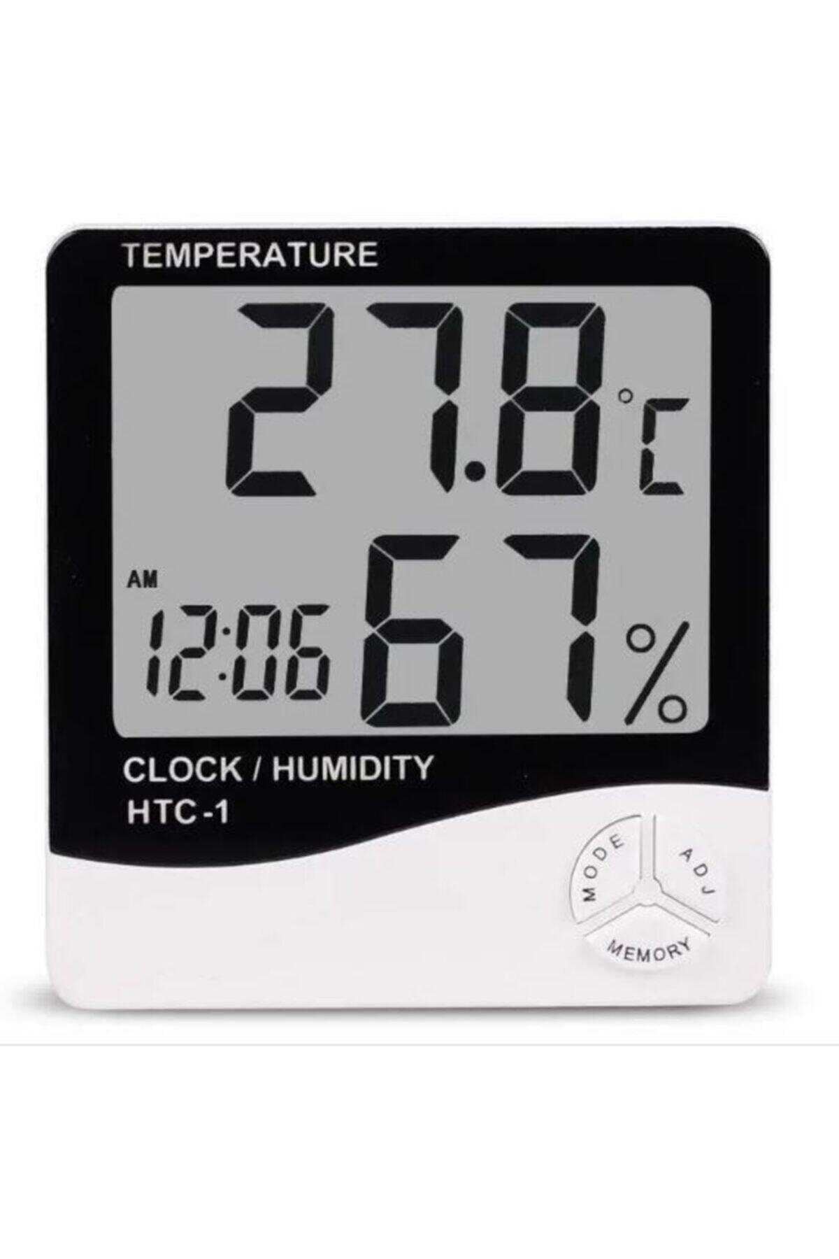 Htc-1 Dijital Termometre Sıcaklık ve Nem Ölçer Masa Saati Alarm